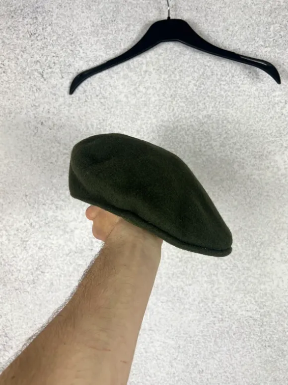 Kangol Vintage Wool Cap Newsboy Khaki Beret Y2K