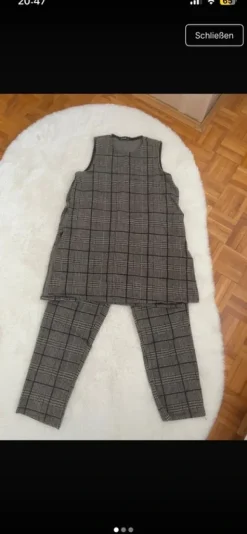 Kariertes Co-Ord Set (Weste & Hose) Gr L | Vinted