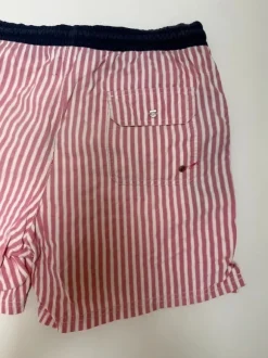 Korte Broek | Zwem Short | Zwembroek Merk massimo Dutti size L Heren Wit-Roze streep met Blauwe band