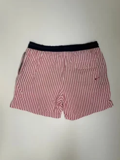 Korte Broek | Zwem Short | Zwembroek Merk massimo Dutti size L Heren Wit-Roze streep met Blauwe band