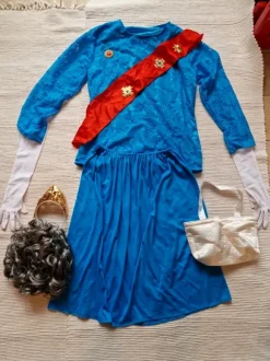 Kostüm Fasching Queen Elisabeth II volles Set mit Perücke