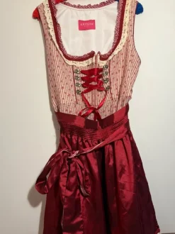 Krüger Dirndl Rot mit Bluse | XL