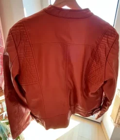 Kupferfarbene Lederjacke