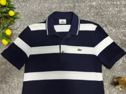 Lacoste Polo Gestreift Classic Größe S Dunkelblau Weiß