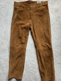 Lange Trachtenlederhose, hellbraun, Gr. 56/58