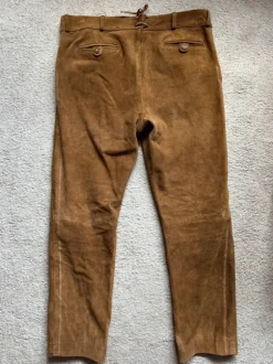 Lange Trachtenlederhose, hellbraun, Gr. 56/58