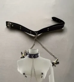 Leather Choker, Rave, Leder