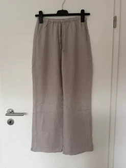 Leinenhose Hose high waisted Schnürrhose