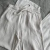 Leinenhose in Creme Stradivarius
