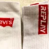 Levi's + Replay Herren Socken Sport Socken Crew Socken Gr 40-43 Weiß 2 x Socken Neu ohne Etikett