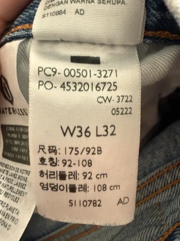 Levis 501 W36 L32