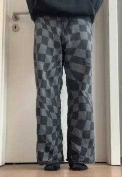 Loose bootcut Hose mit Muster