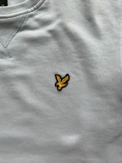 Lyle & Scott Crewneck Sweater Hellblau S – 100% Cotton, Eagle-Logo