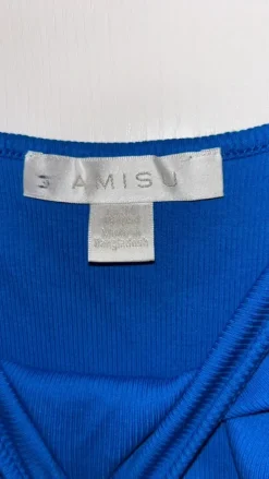 Marinenblaues Bodycon / Spaghettiträger Kleid von Amisu in Größe 34.