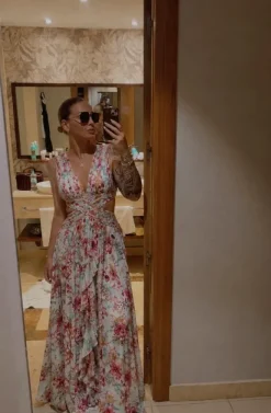 Maxi Kleid, Blumenmuster, elegant für Hochzeitsgast oder ähnliche Veranstaltung
