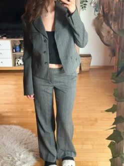 Mexx grauer Hosenanzug mit Nadelstreifen Gr.38