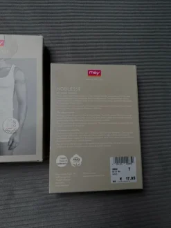 mey Noblesse Herren Unterhemden / Tank Tops Round Cut Set weiß Gr. 7