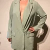Mint grünes anzug Set schlaghose und Blazer