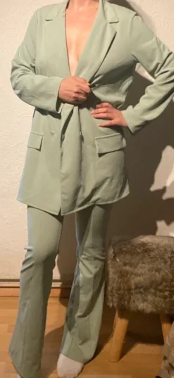 Mint grünes anzug Set schlaghose und Blazer