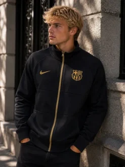 Nike FC Barcelona Trainingsjacke Schwarz/Gold – Dri-FIT – Größe L