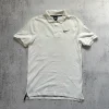 Nike Polohemd Schwarzes Swoosh Sommer | Weiß S | Vintage Retro Y2K