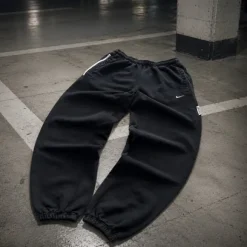 Nike Track Pants Mini Swoosh Schwarz L Sweatpants Streetwear Vintage Style Dri-FIT Y2K