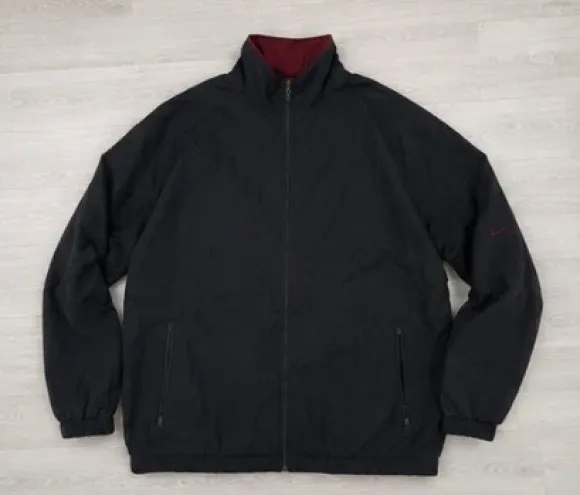 Nike Vintage Zip Jacke Schwarz Burgundy Y2K 🖤