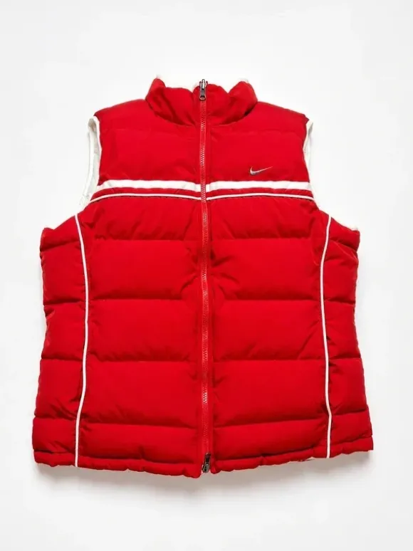 Nike Y2K Vintage Weste Rot Weiß Gr. XL Wendbar
