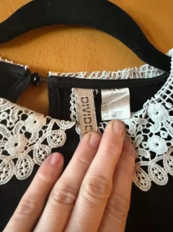 Oberteil Pullover Peter-Pan-Kragen Spitze H&M Größe Xl schwarz