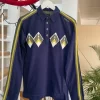 Orginal wie neu Energie Sixty Y2K Polo Shirt 90s Style – Navy/Gelb – Rare GR L