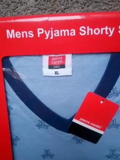 Pierre Cardin Herren-Pyjama-Set in Blau, Shortly Set
