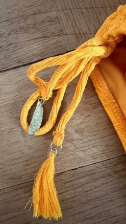 Piha Badeanzug / Body in Orange mit Strukturmuster – Gr. 38/M