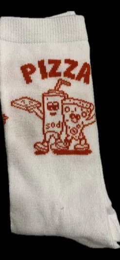 Pizza Socken Tennissocken Weiß Rot 39-42