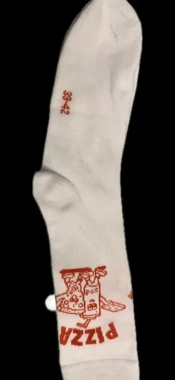 Pizza Socken Tennissocken Weiß Rot 39-42
