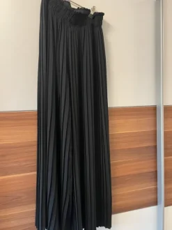 Plissee Hose Schwarz