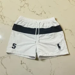 Polo Ralph Lauren Badehose Swim Shorts Weiß Navy Fit M