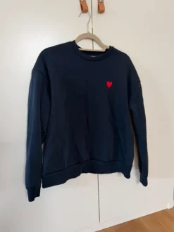 Pullover dunkelblau blau rot Herz Tchibo S 36 Blogger