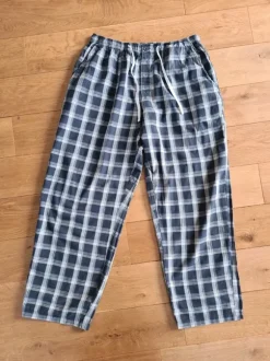 Pyjama - Hose Größe L Livergy blau weiß karriert