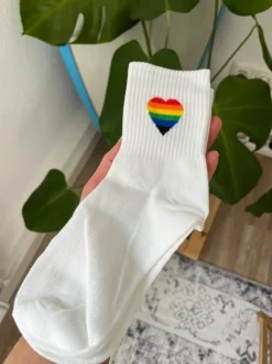 Rainbow Socks Heart