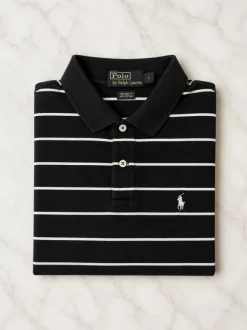 Ralph Lauren Polo Slim Fit Gestreept – Zwart/Wit – Maat L