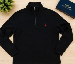 Ralph Lauren Quarter Zip Trui XL Zwart – Zo goed als nieuw