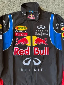 Red Bull F1 Style Vintage Bomberjacke Sommer M Unisex Schwarz