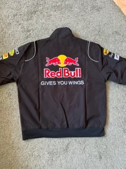 Red Bull F1 Style Vintage Bomberjacke Sommer M Unisex Schwarz