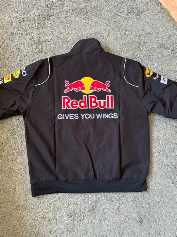 Red Bull F1 Style Vintage Bomberjacke Sommer M Unisex Schwarz