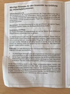 Regenbekleidung Hose + Kaputzenjacke
