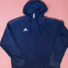 Retro Adidas Vintage Hoodie Navy | Weiß gesticktes Logo | Unisex | Gr. L | Top Zustand