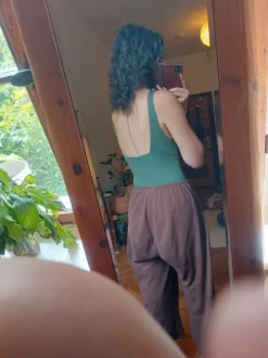 Ripped Bikini Badeanzug gerippt salbeigrün
