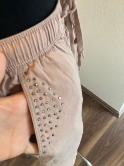 Rock mit Taschen, Jeansrock, mit Glitzersteinen