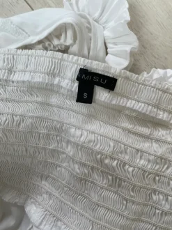 Rüschenbluse Neckholder weiß Gr.S