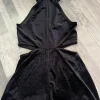 Samt jumpsuit schwarz